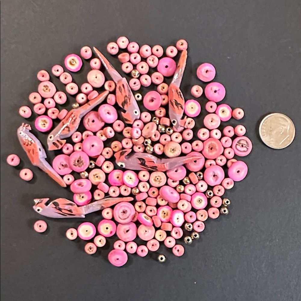 11.  Wood Bead Bundle with Birds